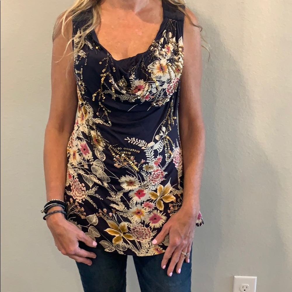 Anthropology top with sequins